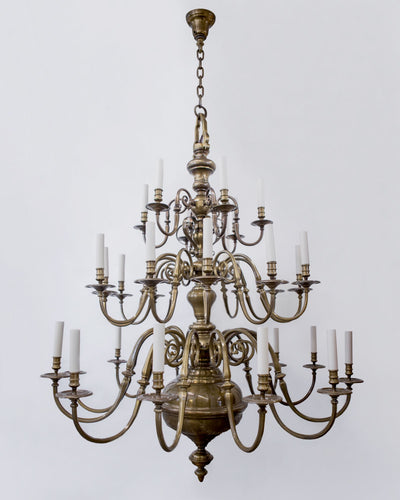 Vintage Collection image 1 of a Bronze Chandelier with Harvard Emblems by E. F. Caldwell antique in a Existing Antique Finish finish.