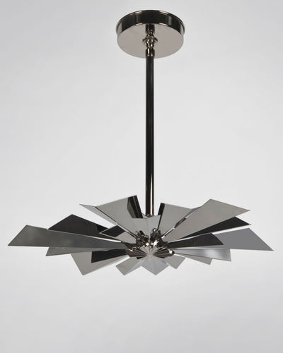 Tony Duquette Collection image 1 of a California Sunburst 18 Pendant made-to-order.  Shown in Duquette Nickel.