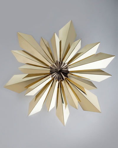 Tony Duquette Collection image 1 of a California Sunburst 18 Sconce made-to-order.  Shown in Duquette Brass.