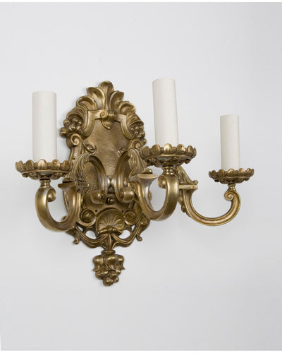 Vintage Collection image 1 of a Cast Brass Foliate Detailed Sconce antique.