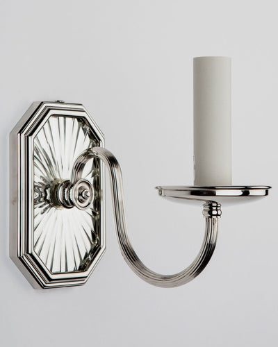 Remains Lighting Co. Collection image 1 of a Cecil Sconce made-to-order.  Shown in Polished Nickel.