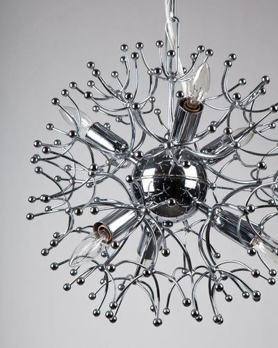 Vintage Collection image 1 of a Chrome Sputnik Chandelier by Gaetano Sciolari antique in a Existing Antique Finish finish.