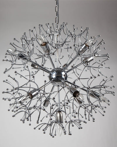 Vintage Collection image 1 of a Chrome Sputnik Chandelier by Gaetano Sciolari antique in a Existing Antique Finish finish.