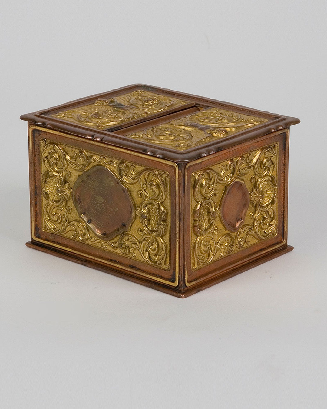 cigarette box vintage Copper and Gilt Cigarette Box by Sterling Bronze Co