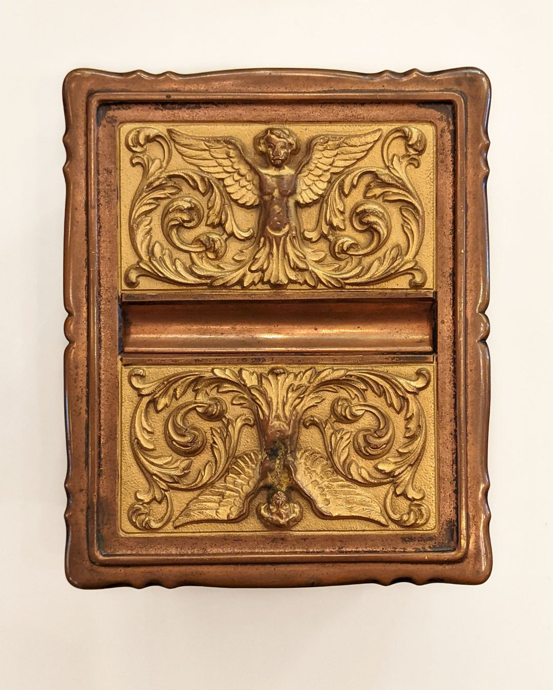 copper cigarette box Copper and Gilt Cigarette Box by Sterling Bronze Co
