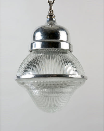 Vintage Collection image 1 of a Crouse Hinds Holophane Pendant with Aluminum Mounts antique.