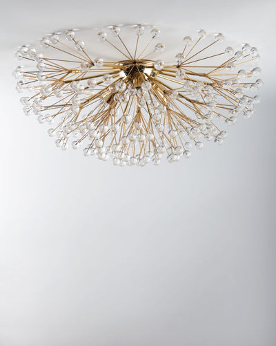 Tony Duquette Collection image 1 of a Dandelion 24 Flush Mount made-to-order.  Shown in Duquette Brass.