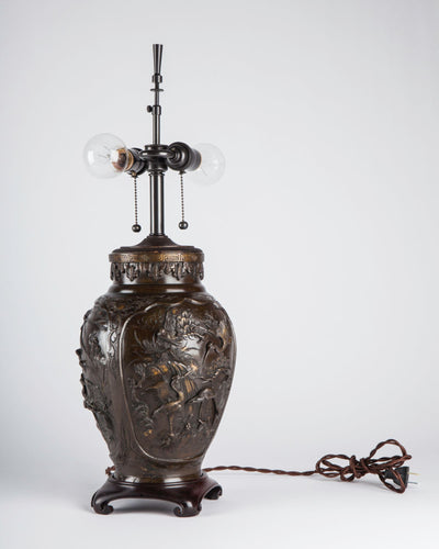Vintage Collection image 1 of a Darkened Bronze Chinoiserie Table Lamp antique in a Darkened Bronze finish.