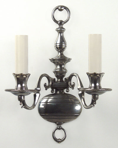 Vintage Collection image 1 of a pair of Darkened Nickel Baluster Form Sconces antique.
