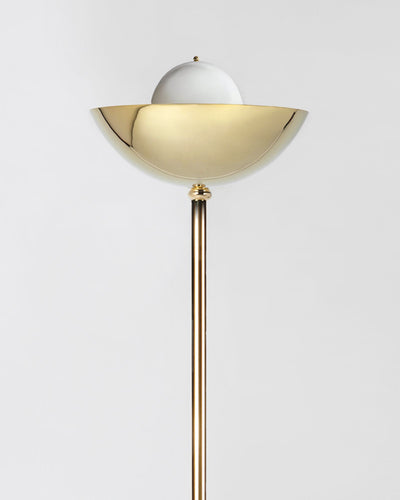 Commune Collection image 1 of a Dome Torchiere with Solid Shade made-to-order.  Shown in Polished Brass.