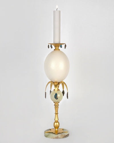 Tony Duquette Collection image 1 of a Dusk Phoenix Candlestick made-to-order in a Duquette Gold Leaf finish.