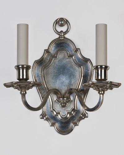 Vintage Collection image 1 of a pair of E. F. Caldwell Silverplate Sconces antique.