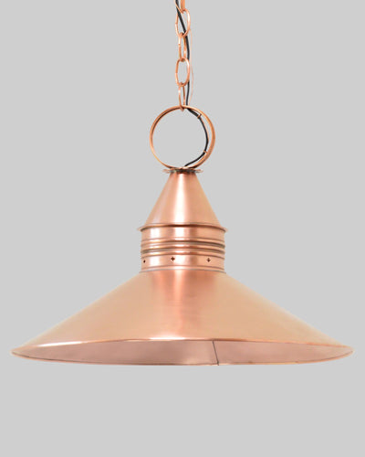 Scofield Lighting Collection image 1 of a Edison Style Exterior Pendant Large made-to-order.  Shown in Natural Copper.