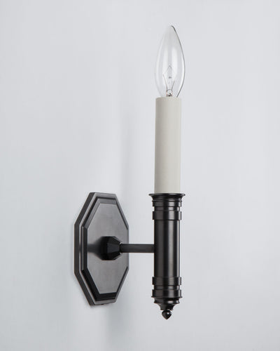 Remains Lighting Co. Collection image 1 of a Edward Sconce made-to-order.  Shown in Dark Waxed Bronze.