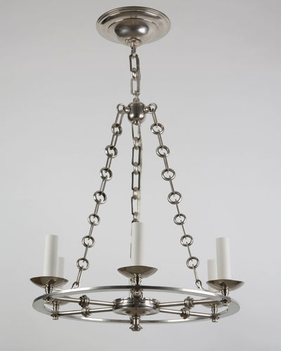 Remains Lighting Co. Collection image 1 of a Elias 19 Chandelier made-to-order.  Shown in Burnished Nickel.