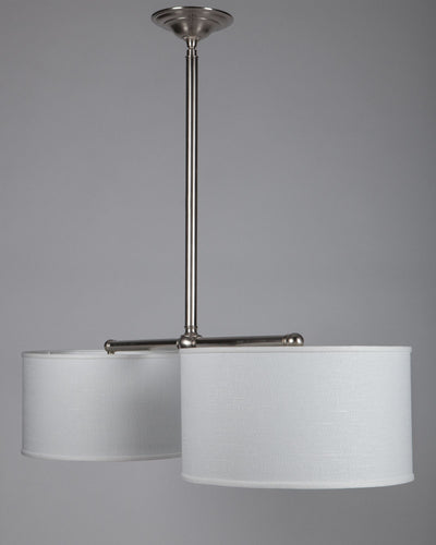 Remains Lighting Co. Collection image 1 of a Elliott Twin Billiard made-to-order.  Shown in Satin Nickel.