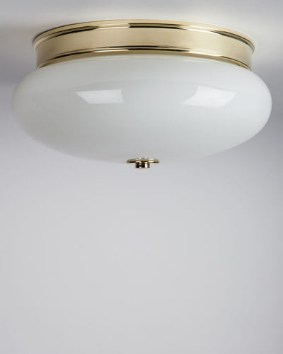 Remains Lighting Co. Collection image 1 of a Emmett Flush Mount made-to-order.  Shown in Polished Brass.