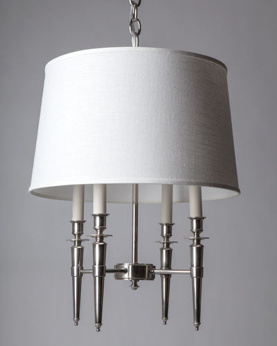 Remains Lighting Co. Collection image 1 of a Erica 4 Chandelier made-to-order.  Shown in Burnished Nickel.