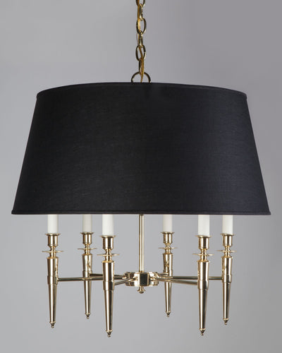 Remains Lighting Co. Collection image 1 of a Erica 6 Chandelier made-to-order.  Shown in Polished Brass.