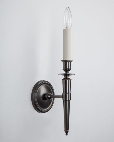 Remains Lighting Co. Collection image 1 of a Erica Sconce made-to-order.  Shown in Oil Rubbed Bronze.