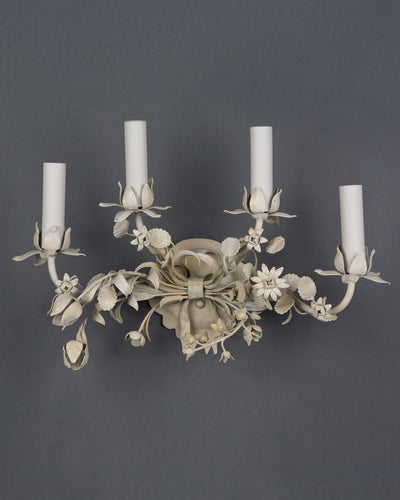 Vintage Collection image 1 of a Four Arm Tole Sconce with Foliate Details antique.