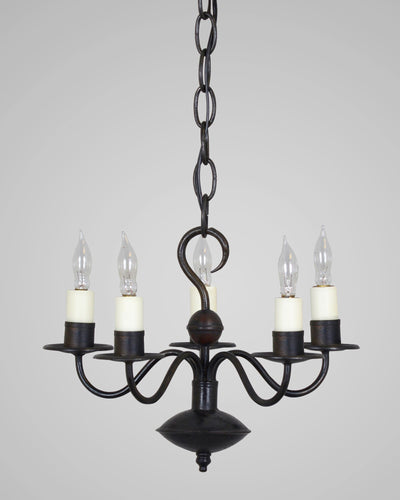 Scofield Lighting Collection image 1 of a French Petite Chandelier made-to-order.  Shown in Aged Tin.