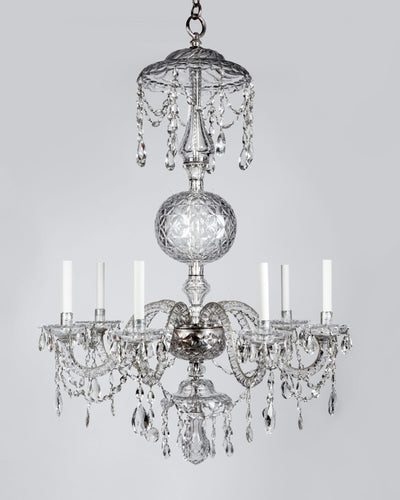 Vintage Collection image 1 of a Georgian Eight Arm Cut Glass Chandelier antique.