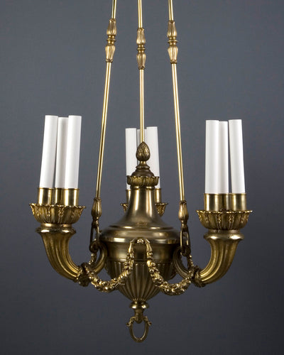 Vintage Collection image 1 of a Gilded Bronze Chandelier antique.