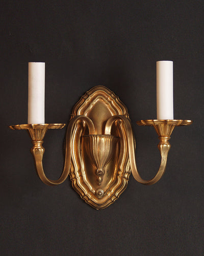 Vintage Collection image 1 of a pair of Gilded Bronze Georgian Style Sconces antique.