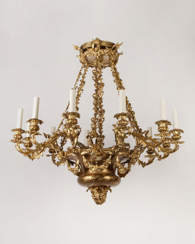 Vintage Collection image 1 of a Gilded Chandelier with Foliate Garlands antique.