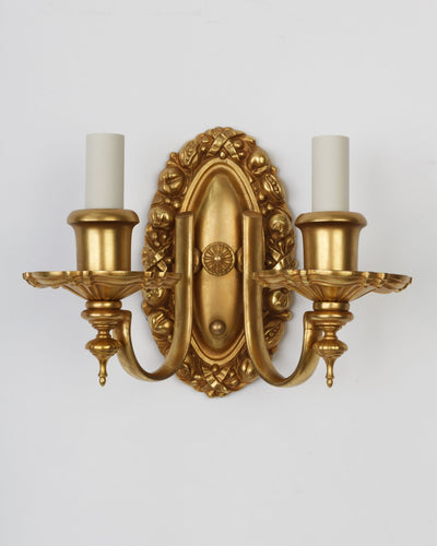 Vintage Collection image 1 of a pair of Gilded Two Arm Sconces antique.