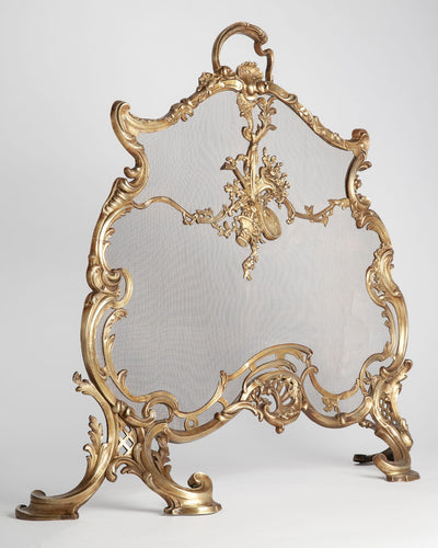 Vintage Collection image 1 of a Gilt Bronze French Rococo Firescreen antique.