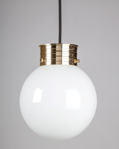 Commune Collection image 1 of a Globe Pendant made-to-order.  Shown in Polished Brass.