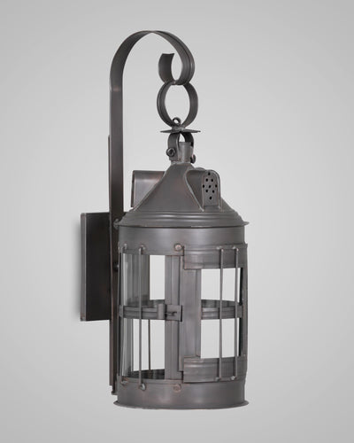 Scofield Lighting Collection image 1 of a Guilford Horn Exterior Wall Lantern made-to-order.  Shown in Bronzed Copper.
