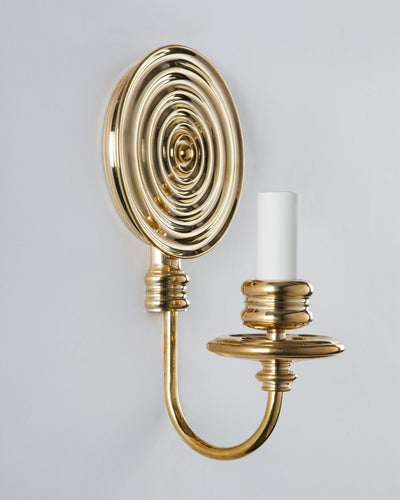Remains Lighting Co. Collection image 1 of a Hamilton Sconce made-to-order.  Shown in Polished Brass.