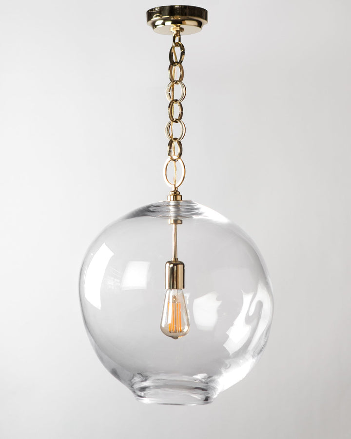 Mipcase Hand Blown Transparent Glass Pendant Light Shade – 5.9 Inch Round Replacement Globe Cover For Dining, Living Room, Bedroom
