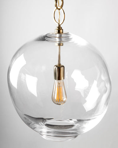 Remains Lighting Co. Collection image 1 of a Hand Blown Glass Pendant made-to-order in a Polished Brass finish.