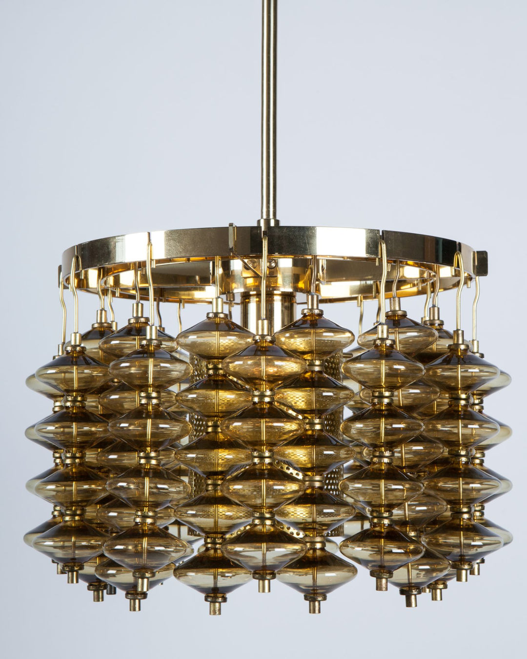 Hans-Agne Jakobsson Chandelier with Amber Glass | Vintage