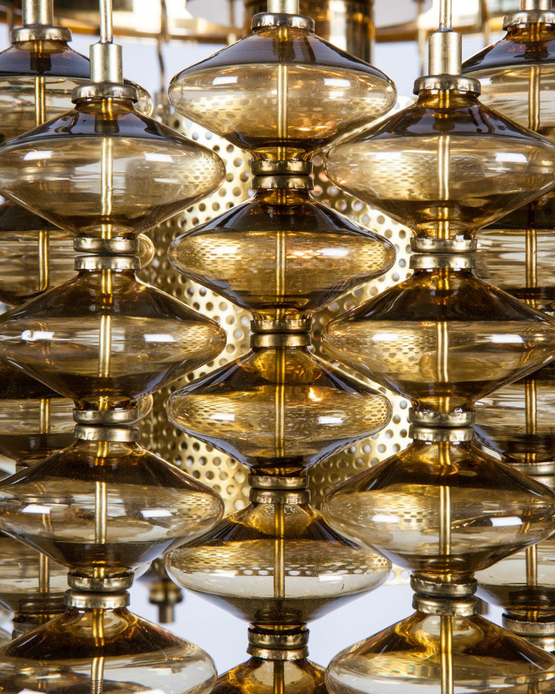 Hans-Agne Jakobsson Chandelier with Amber Glass | Vintage