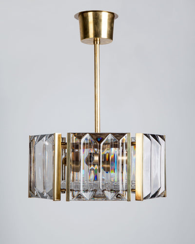 Vintage Collection image 1 of a Hexagonal Pendant with Orrefors Faceted Glass Blocks antique.
