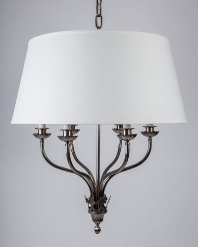 Remains Lighting Co. Collection image 1 of a Ibex Chandelier made-to-order.  Shown in German Silver.