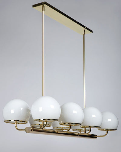 Alan Wanzenberg Collection image 1 of a Ingersoll Linear Chandelier made-to-order.  Shown in Polished Brass.