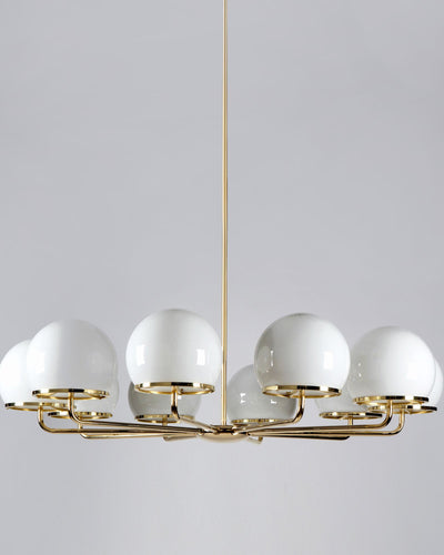 Alan Wanzenberg Collection image 1 of a Ingersoll Round Chandelier made-to-order.  Shown in Polished Brass.