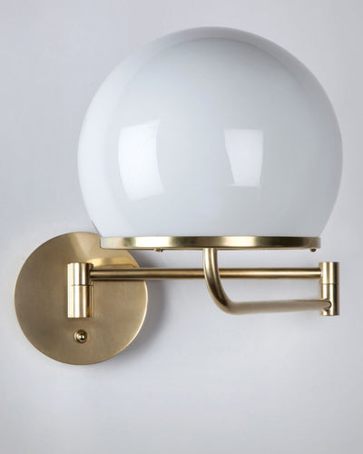 Alan Wanzenberg Collection image 1 of a Ingersoll Swing Arm Sconce made-to-order.  Shown in Burnished Brass.