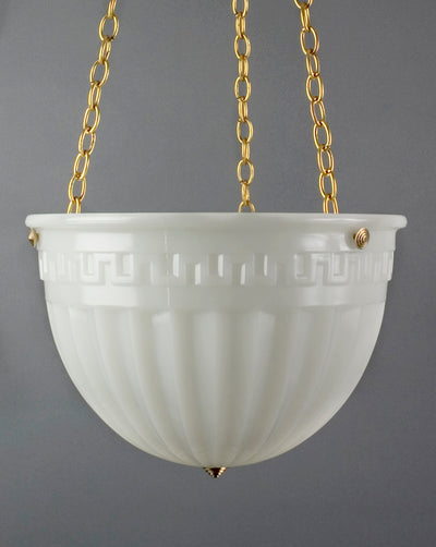 Vintage Collection image 1 of a Inverted Dome Chandelier with Greek Key Frieze antique.