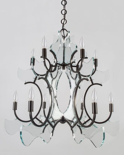 Robert A. M. Stern Architects Collection image 1 of a Janus 12 Chandelier made-to-order.  Shown in Oil Rubbed Bronze.