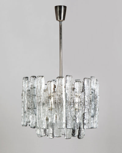 Vintage Collection image 1 of a Kalmar Chandelier with Textured Cast Glass Prisms antique.