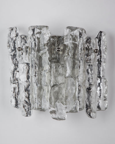 Vintage Collection image 1 of a pair of Kalmar Sconces with Textured Glass Ice Prisms antique.