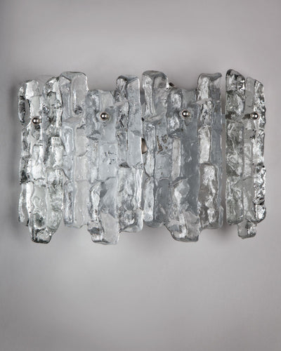 Vintage Collection image 1 of a pair of Kalmar Sconces with Thick Cast Glass Ice Prisms antique.