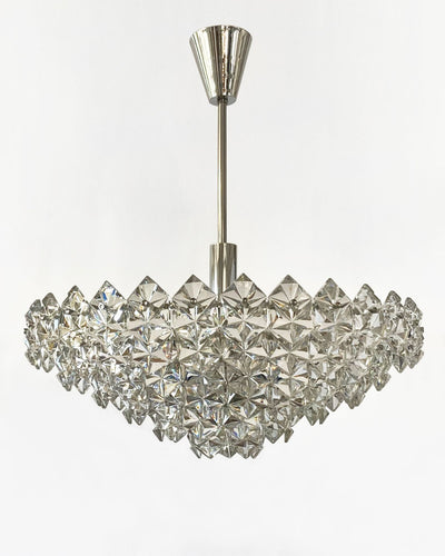 Vintage Collection image 1 of a Kinkeldey Chandelier with Hexagonal Faceted Glass antique.